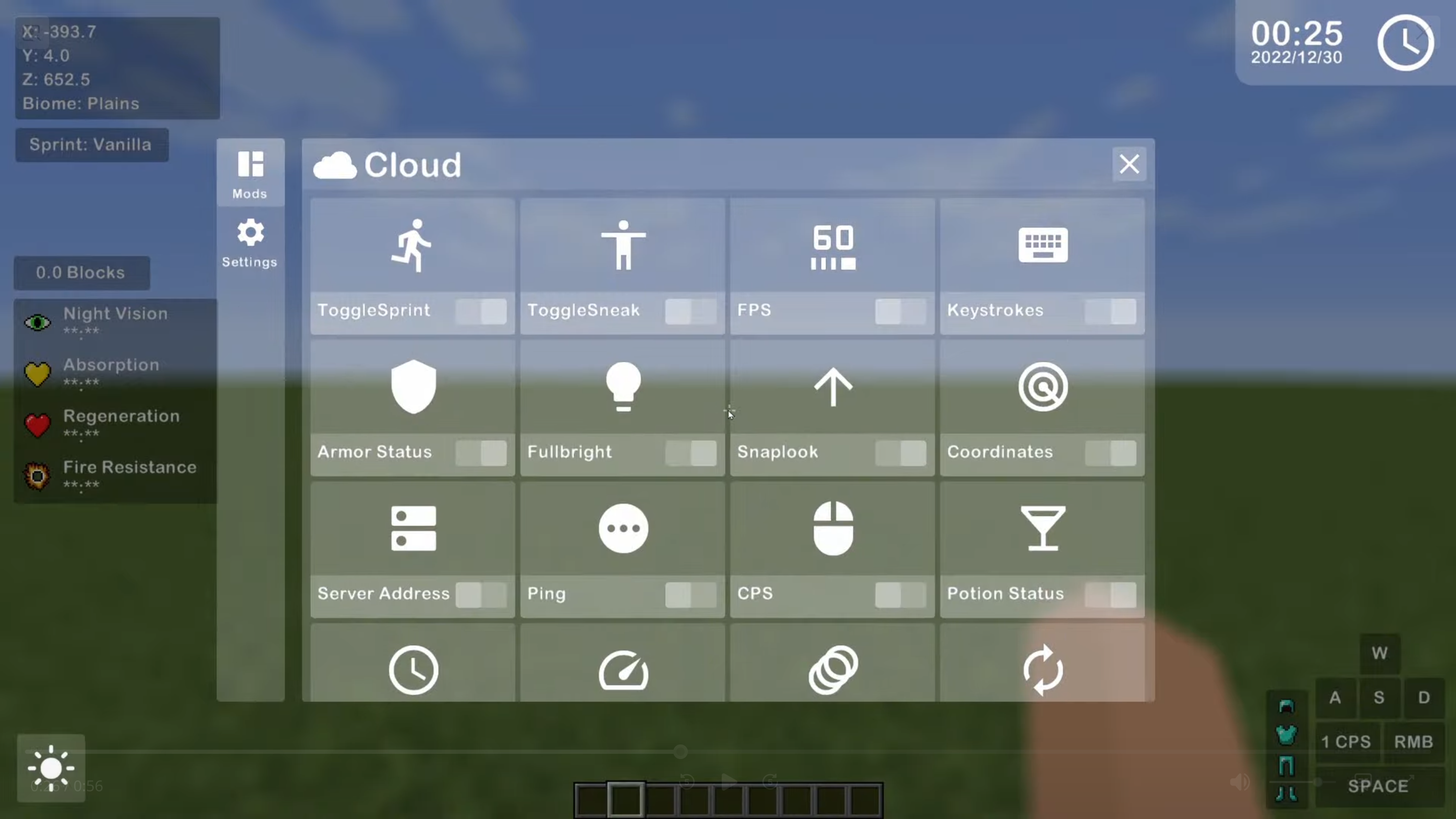 Image of cloud client ingame